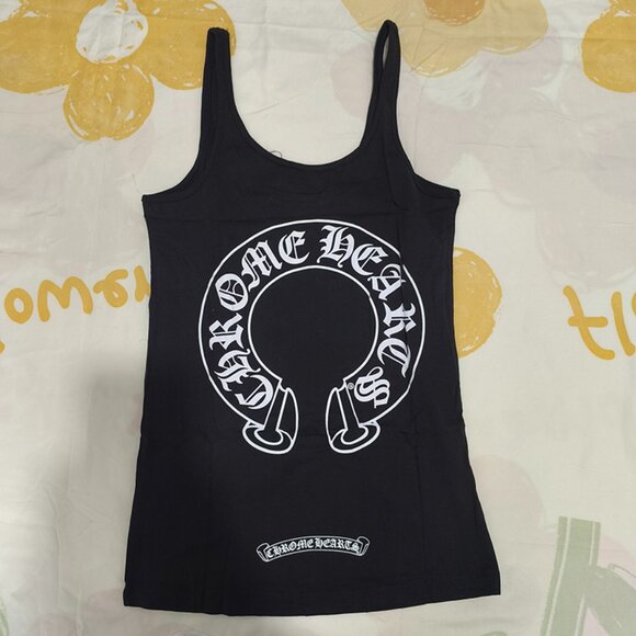 Chrome Hearts Tops - Chrome Hearts Black Fitted Tank Top